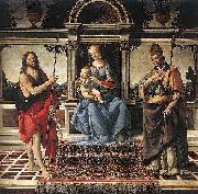 Andrea del Verrocchio Madonna with Sts John the Baptist and Donatus Cathedral of Pistoia Spain oil painting artist